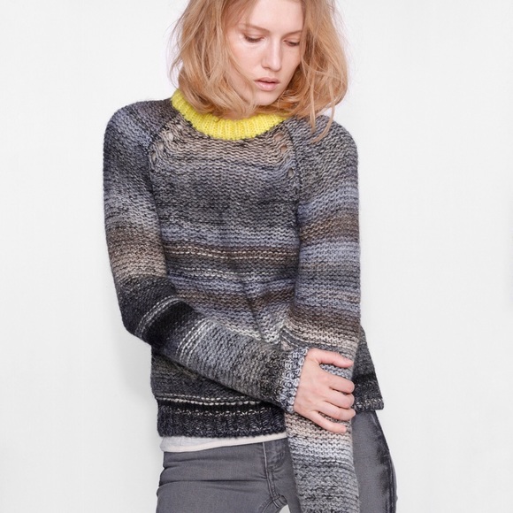 nwt zadig & voltaire kong pa striped wool blend pullover sweater, size small - Picture 1 of 9